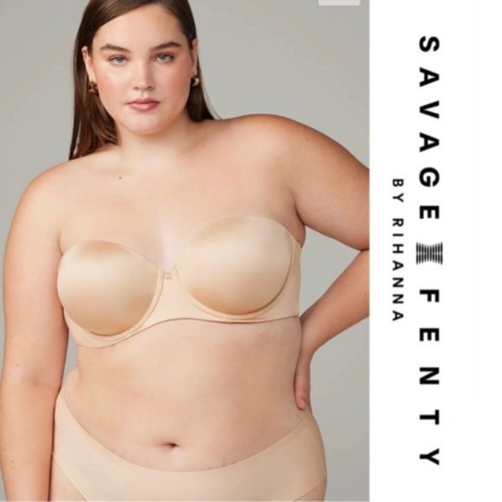 Savage X Fenty | "Honey Nude" Microfiber Strapless Bra | Size 40DD